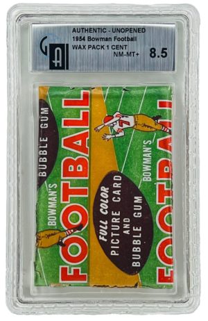 1954 Bowman Football 1 Cent Wax Pack GAI 8.5