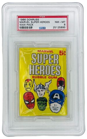 1966 Donruss Marvel Super Heroes Wax Pack PSA 8