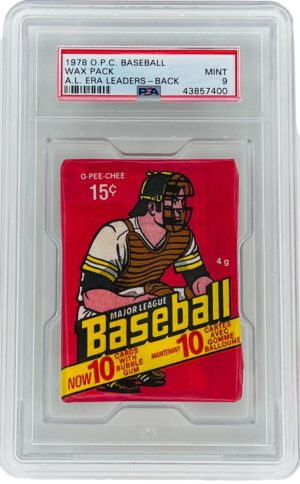 1978 O Pee Chee Baseball Wax Pack "A.L. ERA Leaders-Back" PSA 9