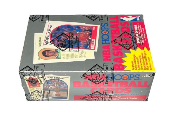 1989-90 NBA Hoops S2 Wax Box Jordan On Box Top (BBCE+FASC)