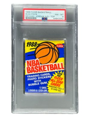 1988 Fleer Basketball Wax Pack "Michael Jordan All Star-Top" PSA 8