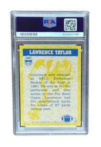 1982 Topps Lawrence Taylor In Action (PSA 8)