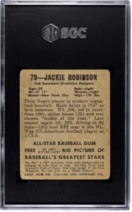 1948 Leaf Jackie Robinson (SGC 1) Cert# 4053051