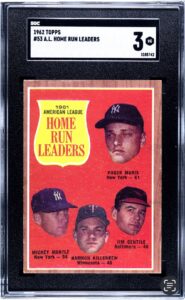 1962 Topps A.L. Home Run Leaders (SGC 3)