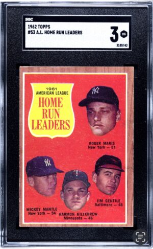 1962 Topps A.L. Home Run Leaders (SGC 3)