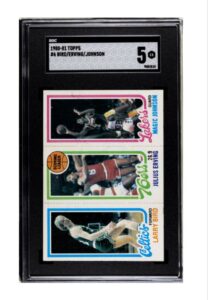 1980 Topps Bird/Erving/Johnson (SGC 5)