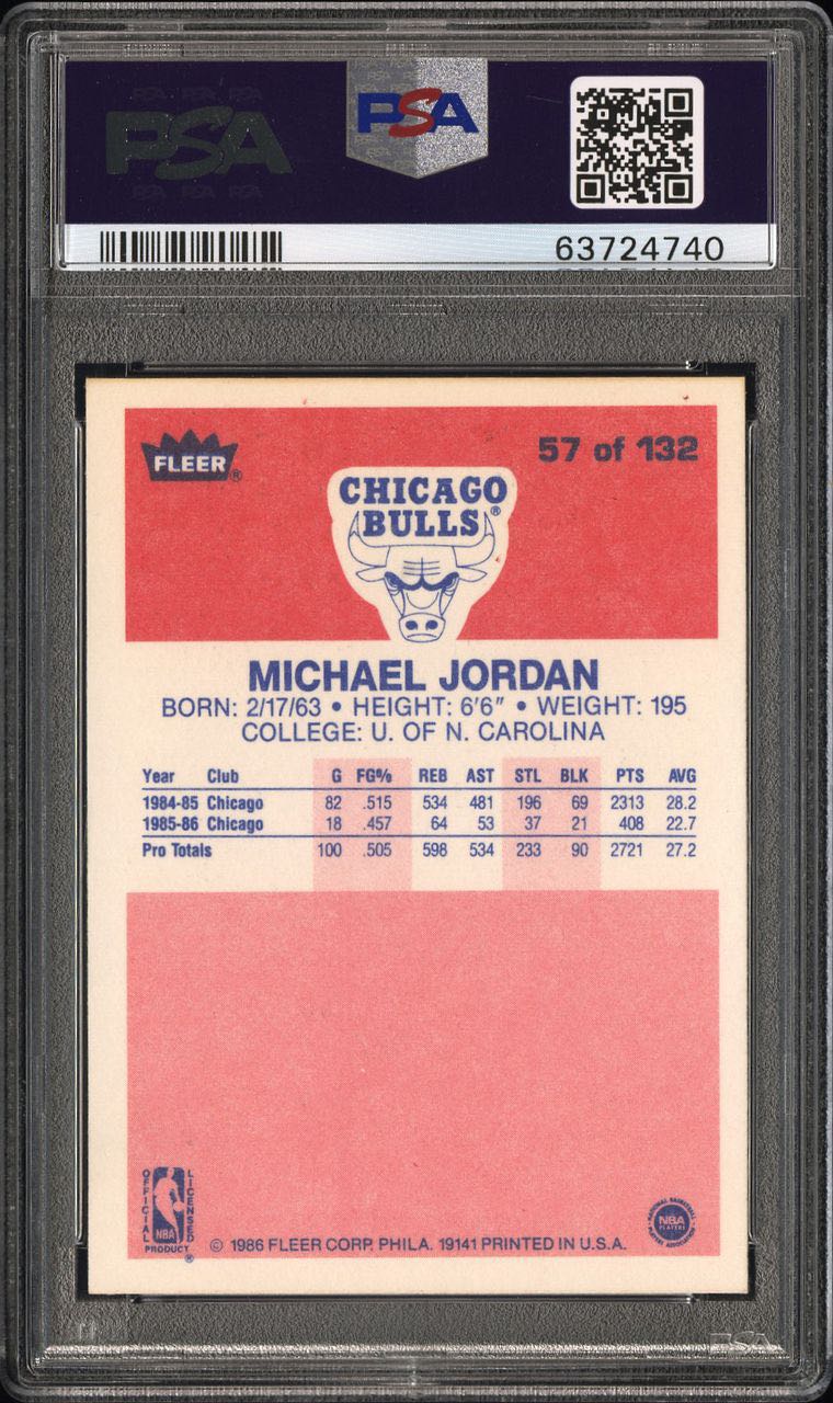 1986 Fleer Michael Jordan (PSA 8)