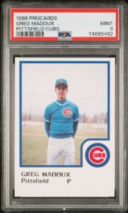 1986 ProCards Greg Maddux (PSA 9) PSA Cert# 74685462