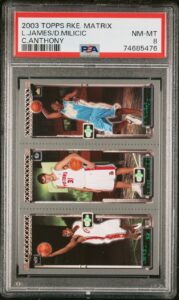 2003 Topps Rookie Matrix James/Milicic/Anthony (PSA 8)