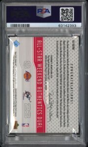 2003 Upper Deck All-Star Weekend Authentics Dual Game Used Warm Up Patch Relics Kobe Bryant/Michael Jordan (PSA 9)