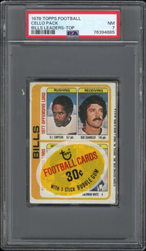 1978 Topps Football Cello Pack "Bills Leaders on Top" PSA 7