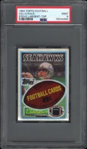 1983 Topps Football Cello Pack "Steve Largent on Top" PSA 9